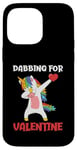 Coque pour iPhone 14 Pro Max Dabbing Unicorn Saint-Valentin Love