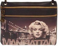 Karactermania Marilyn Monroe Manhattan-Sac à Bandoulière Action Mini Horizontal, Brun