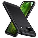 Natbok Coque pour Google Pixel 8a, Premium TPU Souple & Fibre de Carbone Housse Google Pixel 8a Antichoc, Anti-Rayures, Anti-Dérapante, Etui de Protection Google Pixel 8a Coque,Noir