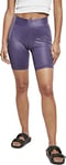 Urban Classics Ladies Imitation Leather Cycle Shorts Yoga, Violet foncé, XXXXL Femme