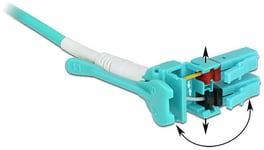 Delock - Câble réseau - LC multi-mode (M) pour LC multi-mode (M) - 5 m - fibre optique - 50 / 125 microns - OM3 - sans halogène, uniboot - turquoise