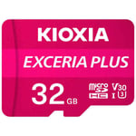 Micro SD -muistikortti sovittimella Kioxia Exceria Plus UHS-I U3 Class No. 10 / luokka 10 vaaleanpunainen