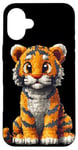 iPhone 16 Plus Adorable Tiger in Retro Pixel Art Style for Kids Girls Boys Case