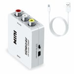 HDMI-AV/RCA-signaalin muunnin 1080p Valkoinen