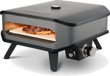 Cozze® 90349 Four à pizza à gaz 13" avec thermomètre mobile, pierre à pizza, gril à gaz, réglable jusqu'à 400 degrés, avec pierre à pizza de 34 x 34 cm, portable, terrasse, balcon, noir