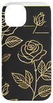 Coque pour iPhone 14 Rose florale botanique, style minimaliste