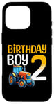 Coque pour iPhone 16 Pro Tracteur agricole pour 2e anniversaire garçon 2 ans