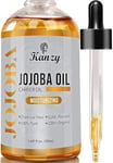 Kanzy Jojoba Oil Organic Cold Pressed 50ml - 100% Pure Jojoba Oil for Hair, Nails, Eyelash & Eyebrow Growth - Vegan & Cruelty Free Jojoba oil for Skin, Face & Body as Carrier, Massage Oil