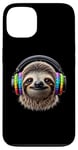 Coque pour iPhone 13 Casque DJ paresseux Disco Rave Club Party Party Paresseux