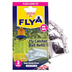 Zero in Re-Usable Fly Catcher – Bait Refill Sachet – Pack of 3, Effective Insect Attractant for Use in All Zero in Fly Traps for Outdoor Use, Just Add Water, Covers Up to 10 m Radius