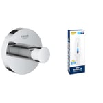 Lot de GROHE Start Patère Murale pour Salle de Bain, Chromé, 41173000 + GROHE QUICKFIX, Kit 1 seringue colle pour accessoires de salle de bains, 41127000