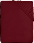 Utopia Bedding Drap Housse - Bordeaux, 160 x 200 cm - Bonnets 35 cm pour Matelas Épais - Polyester Microfibre Brossée