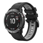 Garmin Fenix​​6X Pro/ Fenix7X / Fenix​​7X Solar / TACTIX 7/ 7 Pro, etc. Silikonarmbånd, 26 mm - Svart, Grå