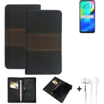 Phone Case + earphones for Motorola Moto G Power Wallet Cover Bookstyle protecti