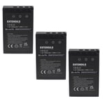 EXTENSILO 3x Batteries compatible avec Olympus OM-D E-M10 Mark IV appareil photo, reflex numérique (1000mAh, 7,4V, Li-ion) avec puce d'information