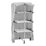Black+Decker 63091 3-Tier Heated Clothes Airer with Cover & Wheels Aluminium, Cool Grey, 140cm x 73cm x 68cm