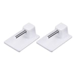 Universal Net Curtain Rod Self Adhesive End Bracket, White, 2 Pack