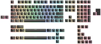 Glorious Gaming 145 Capuchons de Touches Aura V2 - Capuchons PBT Pudding, compatibles RGB, Polices et côtés transp., PBT pour + de durabilité, pour Toutes Les tiges MX, dispositions : US - Noir