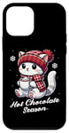 iPhone 12 mini White Cat Funny Hot Choco Scarf Merry Christmas Mom Dad Kids Case