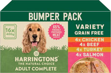 Harringtons Grain Free Hypoallergenic Wet Dog Food Variety Pack 16x400g - Beef,