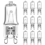 iJiZuo Lot de 10 Ampoule halogène G9 Dimmable 3000K Blanc Chaud 25W 230V Ampo...