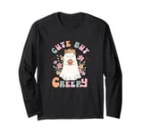 Cute But Creepy, Flower Power Ghost Retro Halloween Design Long Sleeve T-Shirt