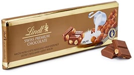 Lindt Swiss Milk Chocolate and Crunchy Hazelnut Gold Bar 300 g