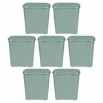 7 x Plastic 45L Laundry Basket with Lid Dirty Clothes Hamper Bin -Silver Sage