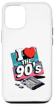 Coque pour iPhone 12/12 Pro I Love The 90's Cassette Player Music Tape Recorder