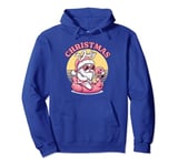 Christmas in July - Santa Flamingo Floatie - Summer Xmas Pullover Hoodie