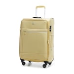 WITTCHEN Mira Line Valise Moyenne Bagages Bagage Souple Valise en Polyester Poignee Manche télescopique Quatre roulettes pivotantes Serrure à Combinaison TSA Taille M Beige