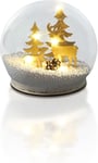 Festive Light Up LED Christmas Snow Globe with Reindeers Battery Operated - Xmas