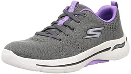 Skechers Women's GO Walk Unify Trainers in Charcoal with Arch Fit - Comfort Athletic Mesh Shoes - Ladies Casual Sports Footwear - Size UK 7 / EU 40