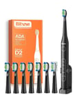 Bitvae Elektrisk tannbørste Sonic toothbrush with tips set and travel case D2 (black)