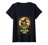 Womens Witching Time Halloween, Spooky Witch, Magic Cauldron, Scary V-Neck T-Shirt