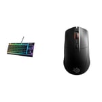 SteelSeries Apex 3 TKL - RGB Gaming Keyboard - Tenkeyless Compact Esports Form Factor - 8-Zone RGB Illumination & Rival 3 Wireless - Wireless Gaming Mouse, Black