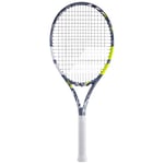 Babolat - Raquette de Tennis Adulte Evo Aero Lite Cordée - Idéale pour Progresser - Puissance et Maniabilité - Cadre Aérodynamique Spin Alpha - Grip 0 Syntec Evo - Marque Française - Gris/Jaune