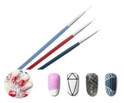 3pcs Nail Art Brush Design Painting Drawing Pen Liner Super Thin Paint Manicure