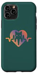 Coque pour iPhone 11 Pro Chat Heartbeat Nurse Animal Kitty Mom & Dad Heart Retro