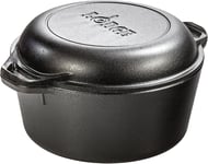 Lodge L8DD3 4.73 litre 5 quart Pre-Seasoned Cast Iron Double Dutch Oven