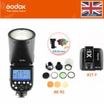 UK Godox V1F TTL HSS Speedlite Flash +AK-R1 Accessories +X1T-F Trigger For Fuji