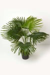 Artificial Fan Palm Tree in Pot, 80 cm Tall