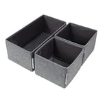 Bigso Box of Sweden lot de 3 boîtes de rangement – organiseur tiroir avec deux petites boîtes et une grande boîte – idéal comme rangement vêtements à insérer dans la commode – gris