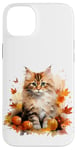 Coque pour iPhone 14 Plus Cute Fall Cat With Autumn Pumpkins For Girls And Cat Grandma