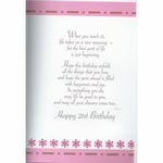 21st Birthday Girl Sentimental Verse New Quality Female Greeting Card Love Gift