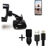 Car holder windshield dashboard for Samsung Galaxy M11 charger Cell phone mount 