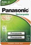 PANASONIC 750mAh Pack of 2 AAA Rechargeable DECT HOME CORDLESS PHONE Batteries