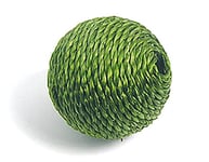 Perle en bois boule doublée de cordon vert diam. 24 mm. 25 u.