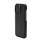 JT Berlin BackCase Kreuzberg genuine leather protective case compatible with Apple iPhone 14 Pro [clip-on cover with sturdy hard shell, wireless charging (Qi) compatible, soft inner lining] black