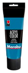 Marabu 12010025056 – Acrylique Color cyan 225 ml, peinture acrylique crémeuse à base d'eau, séchage rapide, résistant à la lumière, imperméable, à appliquer au pinceau et à l'éponge sur toile, papier et bois.